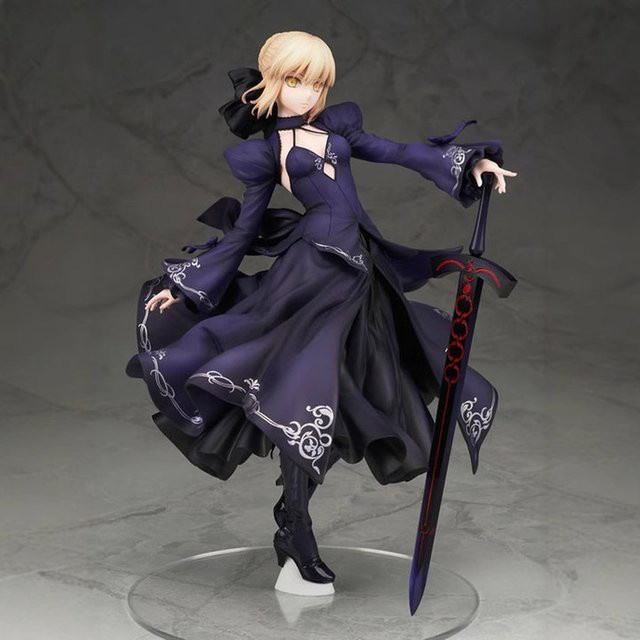 Bandai Fate/Stay Night Saber Altria Pendragon Figur, Schwarzes Kleid mit Schwert, Einzelfigur - Bild 1