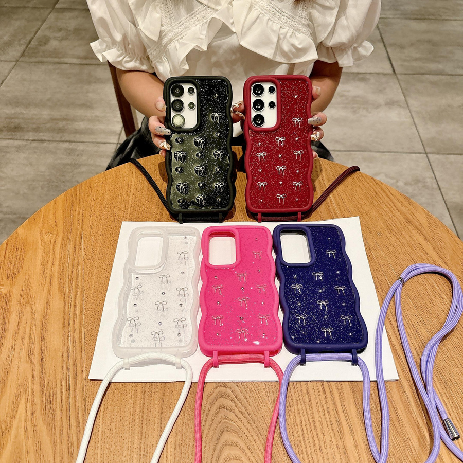Handyhülle mit Lanyard-Schleife für Samsung Galaxy S24 S25 Plus Ultra A15 A25 A35 A55 A06 A16 A26 A36 in Multicolour - Bild 1