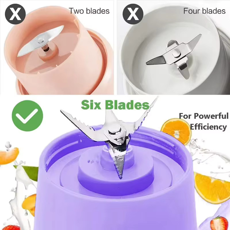 MIKO NICE USB-Smoothie-Mixer für unterwegs, wiederaufladbarer Mixerbecher für Protein-Shakes, 380 ml, Pink oder Purple - Bild 3