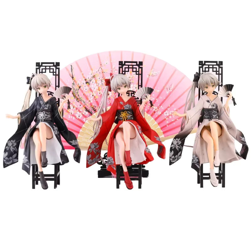 Bandai Edge of The Sky Dome Sister Spring Hino Dome und Wind Dome Language Kimono Fan, zweidimensionales Modell, Kunststoff - Bild 3