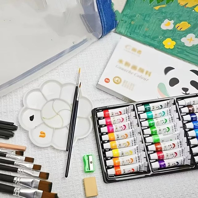 Gouache-Farbset in Künstlerqualität mit 24 Farben in 5ml Tuben, Mehrfarbig, für Leinwand, Holz und Bastelmalerei - Bild 1