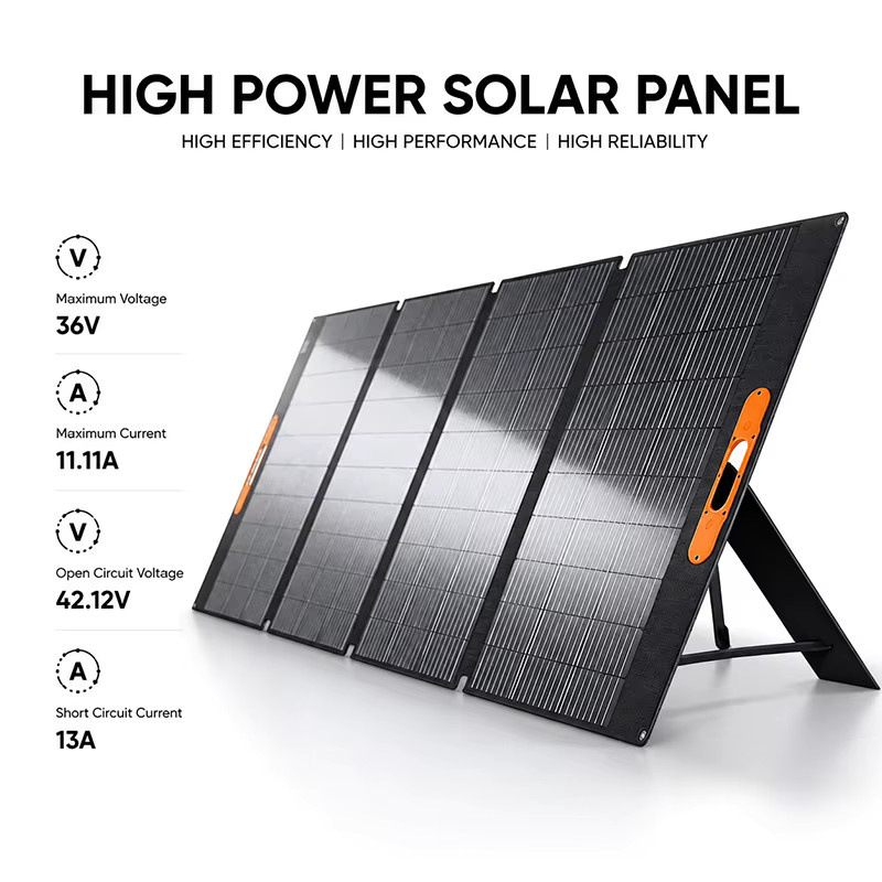 CHUBAN Tragbares 420W Solarpanel als Solar-Kofferpanel für Powerstationen, IP68 Wasserdicht, Schwarz - Bild 5