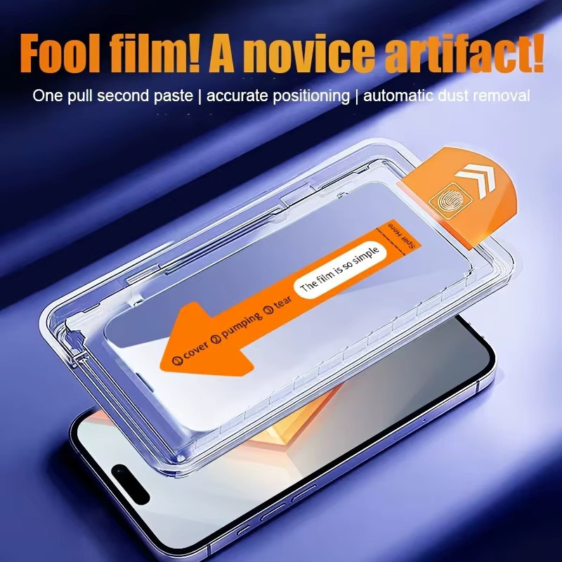 ONEVAN 3er-Pack Displayschutz aus gehärtetem Glas in 4K-Ultra-HD für iPhone 17 16 15 14 13 12 11 Pro Max Plus und Air, transparent - Bild 3