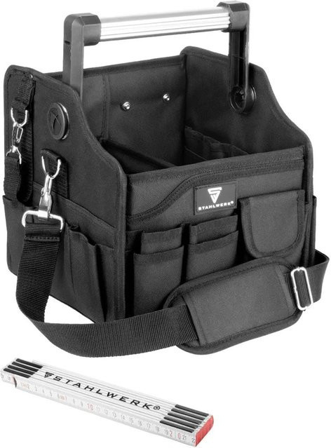 STAHLWERK Werkzeugtasche aus Polyester in Schwarz mit 14 Außentaschen und 2 Innenfächern - Bild 1