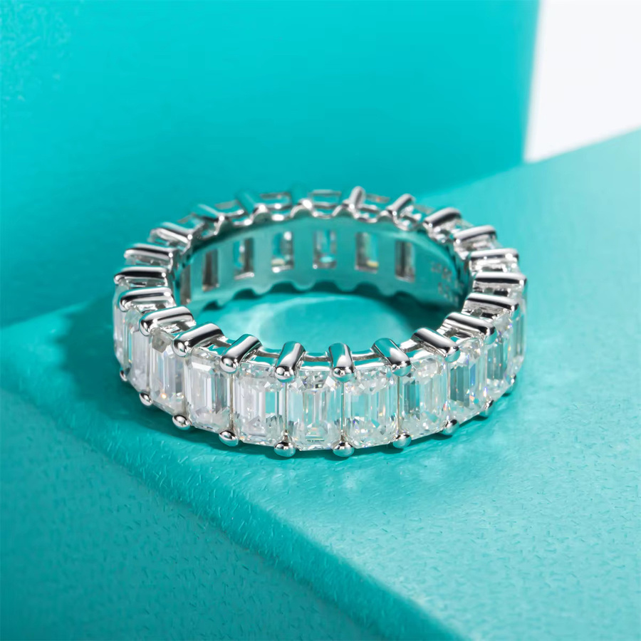 AnuJewel Ewigkeitsring Silber, Smaragd, Moissanit - Bild 2