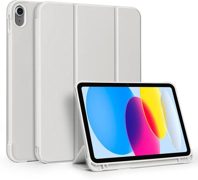 Tablet Hülle mit seitlichem Stifthalter für Apple iPad Pro 11, iPad Air 11 und 13, iPad Mini 6 und 7 sowie iPad 10. Generation in Grau - Bild 1