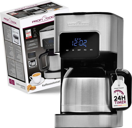 ProfiCook Kaffeemaschine PC-KA 1191 mit Zeitschaltuhr und doppelwandiger Thermoskanne mit Aromaverschluss