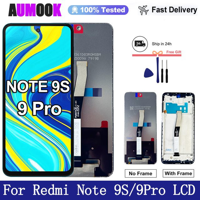 Xiaomi Redmi Note 9S M2003J6A1G und Redmi Note 9 Pro M2003J6B2G LCD Display mit Touchscreen Digitizer in Schwarz, 6,67 Zoll - Bild 1