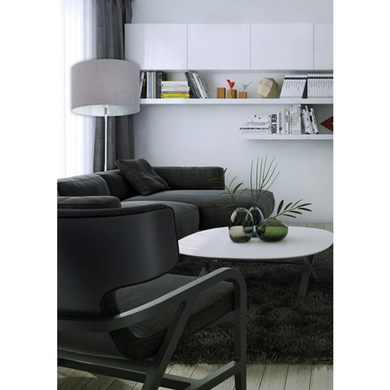 Näve Stehleuchte New York Grau in Metall und Textil, B/T/H: 34,5 x 34,5 x 160 cm - Bild 2