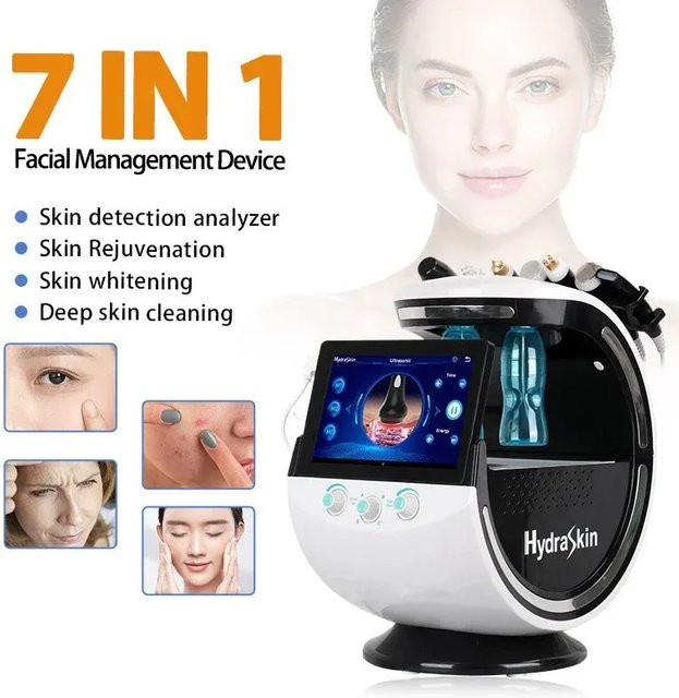 OUCEY 7 in 1 Hydro-Gesichtspflegemaschine mit Gesichtsanalyse, Schwarz - Bild 1