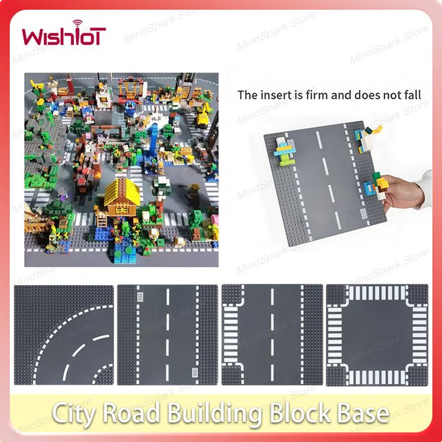 Wishiot Mini Bricks Stadt und Straße Baustein Basis Set in Grau aus Kunststoff - Bild 1
