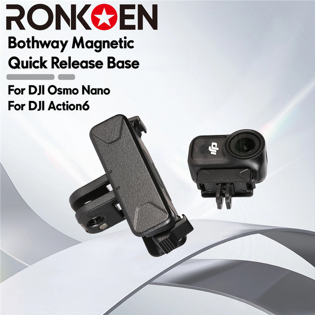 Ronkoen AZ-08 Magnetischer Quick-Release Basis Adapter für DJI Osmo Nano und DJI Action6 in Schwarz - Bild 1