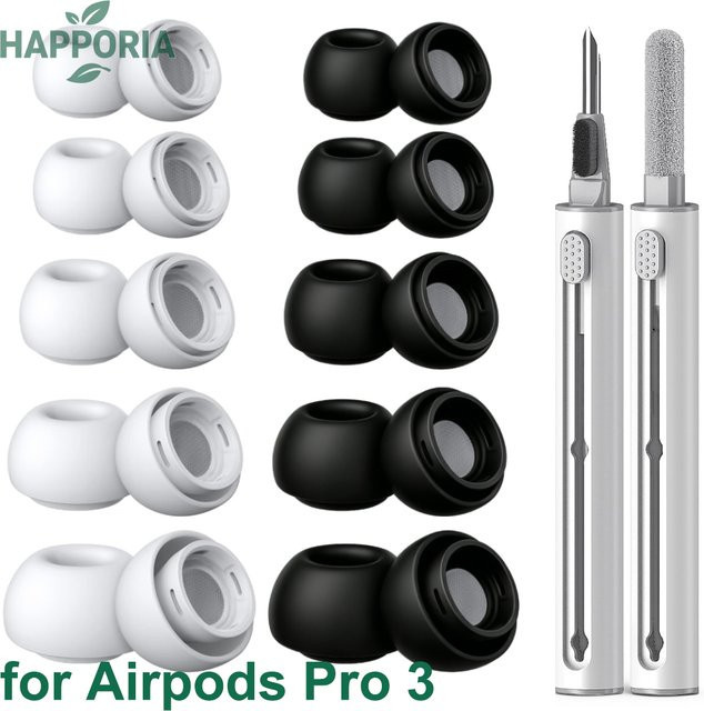 HAPPORIA Silikon-Ohrstöpsel für AirPods Pro 3, Ersatz-Ohrkappen in Weiß für sicheren Sitz und Geräuschreduzierung - Bild 1