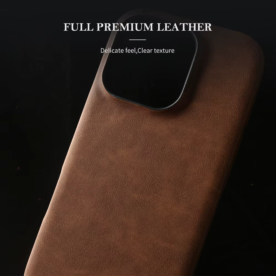 YINGHUI Premium Leder Handyhülle für iPhone 16 Pro Max, 17e Air, 16e, 15, 14, 13, 12 Mini, 11 in Braun - Bild 3