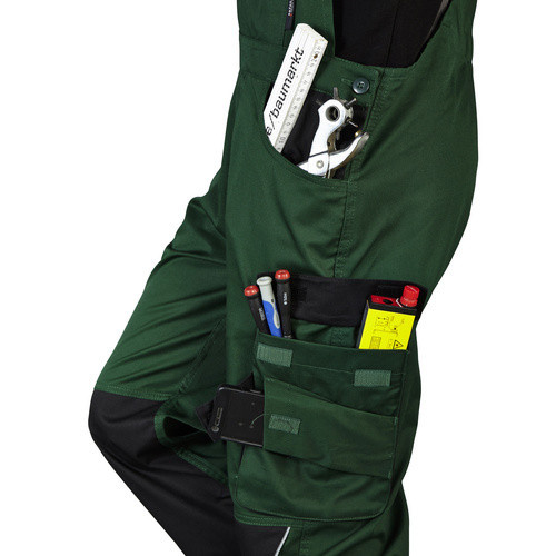 safety and more Latzhose EXTREME in grün/schwarz mit reflektierenden Elementen, Größe M, aus Polyester/Baumwolle - Bild 4