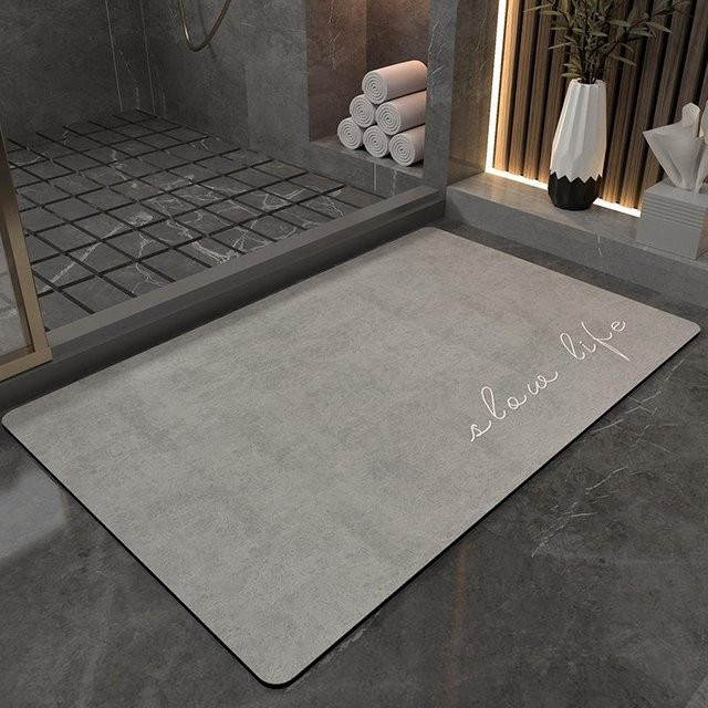 Yiran Furniture Kieselgur Fußmatte aus Diatomeenschlamm, schnelltrocknend und wasserabsorbierend, Anti-Rutsch-Badezimmermatte, gestreift, B/T: 60 x 40 cm - Bild 1