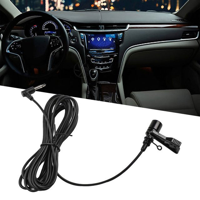 Unidirektionales Auto-Mikrofon für Navigationssysteme mit 3,5-mm-Clip-Klinkenstecker in Schwarz - Bild 1