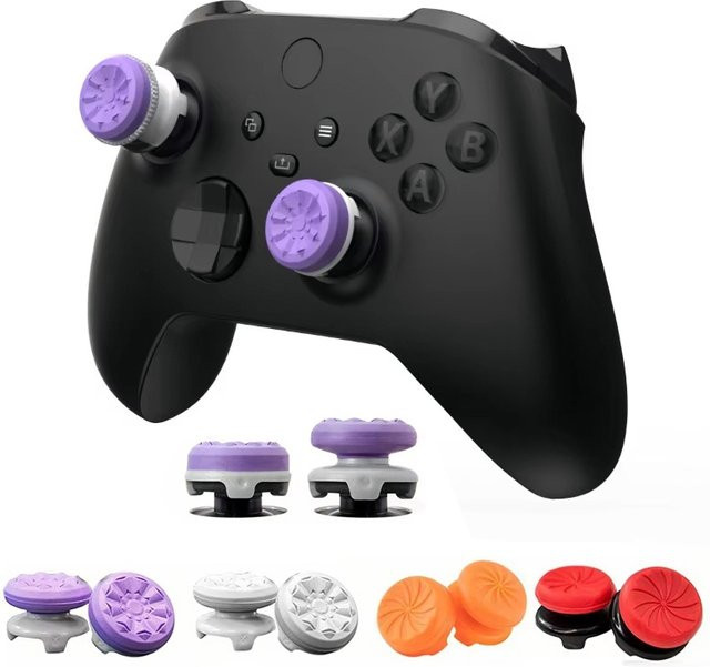 BRYNTHORX Silikon-Daumengriffabdeckungen in Schwarz für PS4, PS5 und Xbox Controller - Bild 1