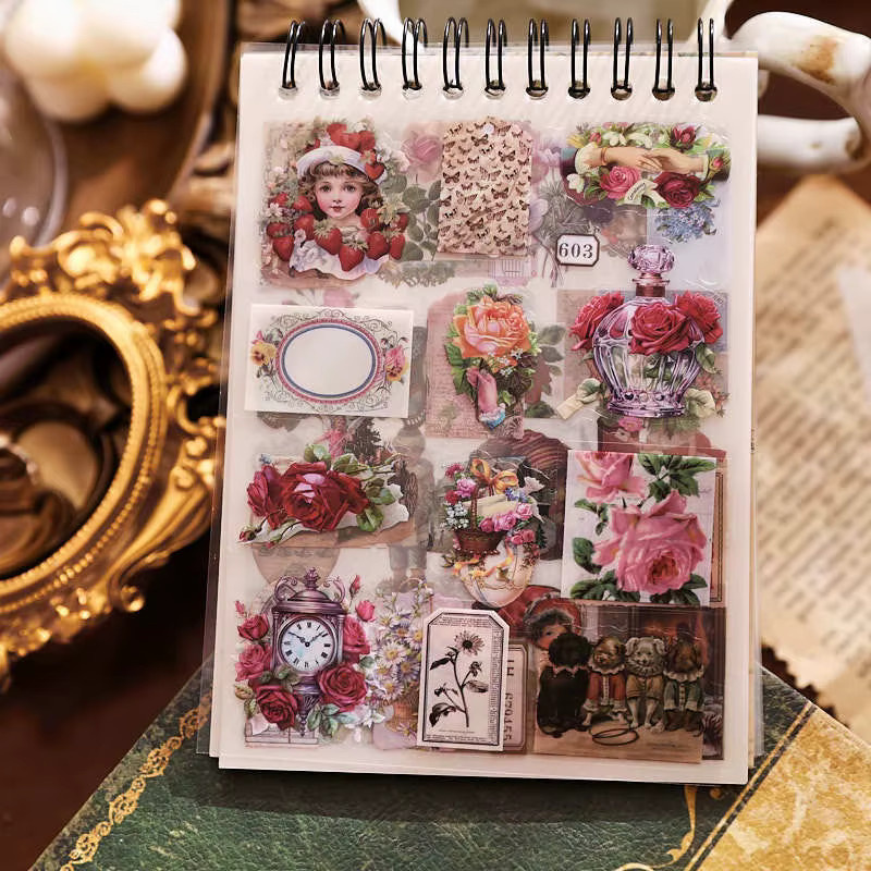 Retro Europäisches Illustrations-Stickerbuch mit 40 Stück klassischen Kunstmustern für Scrapbooking und DIY-Dekoration in Multicolour - Bild 3