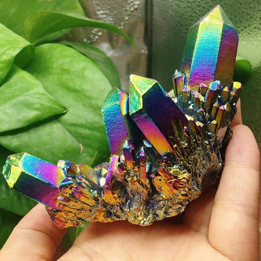 Regenbogen Titan Kristall Cluster von changxingqiao als Heilkristall und Reiki Stein in Multicolor - Bild 2