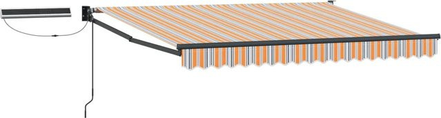 vidaXL Elektrische Ausziehbare Markise mit Motor in Blau und Orange, B: 300 cm, T: 250 cm - Bild 1