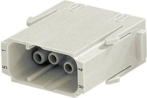 HARTING Han C-Modul 8 + PE Stifteinsatz zum Crimpen, Grau, 09140083001 - Bild 1