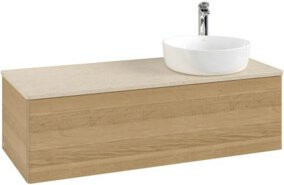 V&B Waschtischunterschrank Antao mit Beleuchtung, Farbe Eiche Honig Braun, B/T/H: 120 x 50 x 50 cm - Bild 1