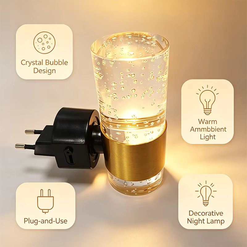Lyfs LED Nachtlicht mit dimmbarer Helligkeit in Warmweiß, Transparentes Glas Design, 3000K - Bild 3