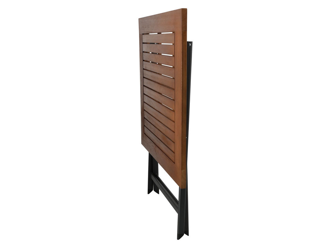 LIVARNO Alu-Klapptisch Valencia in Braun mit Hartholzplatte, B/T/H: 70 x 70 x 74 cm - Bild 3