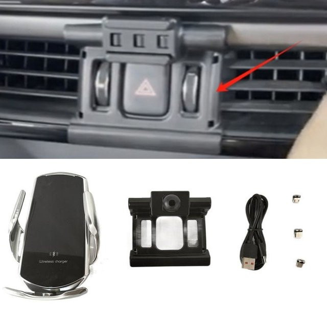 Kabellose 15W Schnellladegerät Auto Halterung mit automatischer Klemmung für Kia K5 Optima 2014-2018 in Schwarz - Bild 1