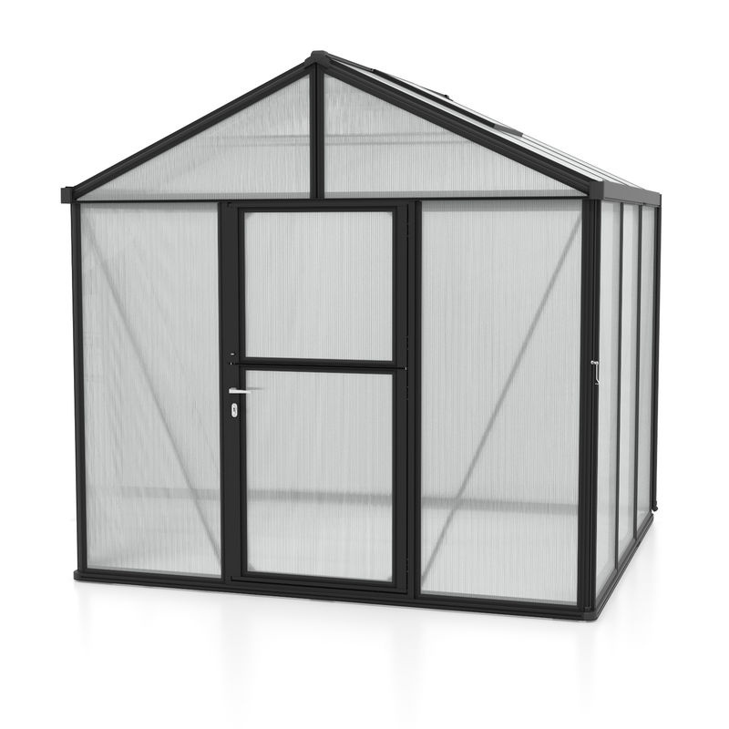 Vitavia Gewächshaus Zeus in Schwarz mit Aluminiumrahmen und Polycarbonat-Platten - Bild 5