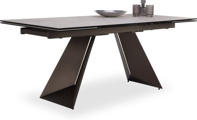 Esstisch HARPER DEKOA modern aus Keramik mit ausziehbarer Tischplatte in Bronze, Braun und Grau - Bild 1