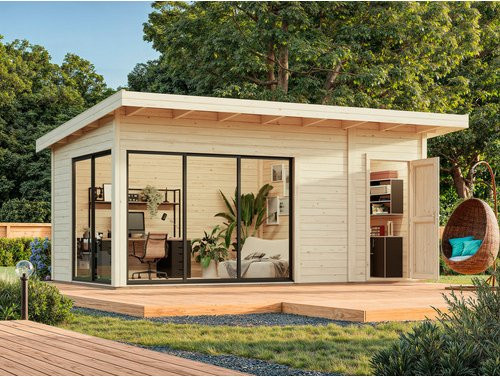 Palmako Holz-Gartenhaus Andrea mit Pultdach in Grau/Anthrazit, B: 530 cm, T: 300 cm - Bild 3