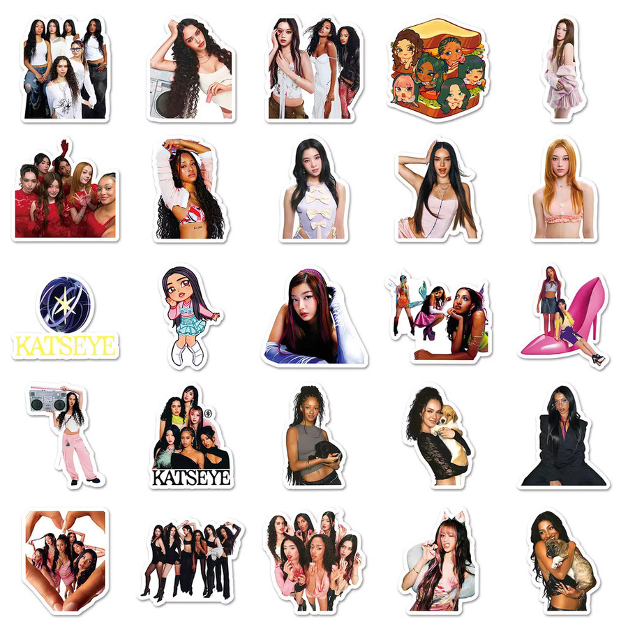 50 Stück KATSEYE Girl Group Aufkleber Sophia Laforteza Merch wasserfeste Sticker in Multicolour für Handyhülle und Schreibwaren - Bild 3
