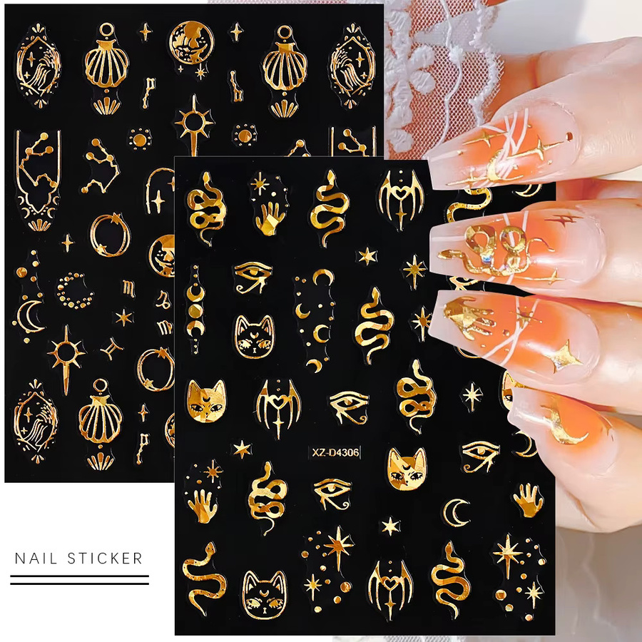 MAFANAILS Nagelaufkleber, 12 Teile, Gold, Metallic, Unisex - Bild 3