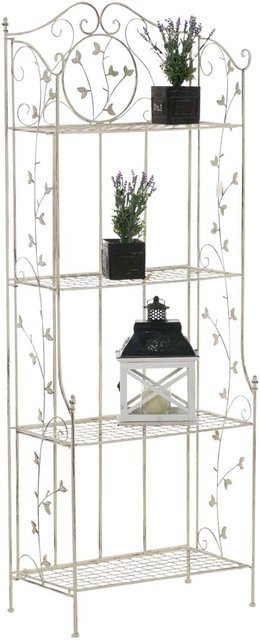 TPFGarden Standregal Aaron in Antik-Creme aus Metall für Garten, Balkon und Terrasse, B/T/H: 60 x 33 x 158 cm - Bild 1