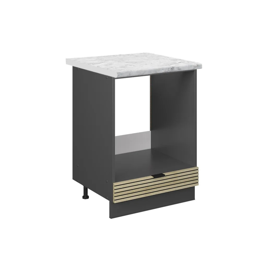 Vicco Herdbauschrank Fame-Line in Eiche mit Marmor-Optik, Breite: 60 cm, Höhe: 82 cm, Tiefe: 60 cm - Bild 2