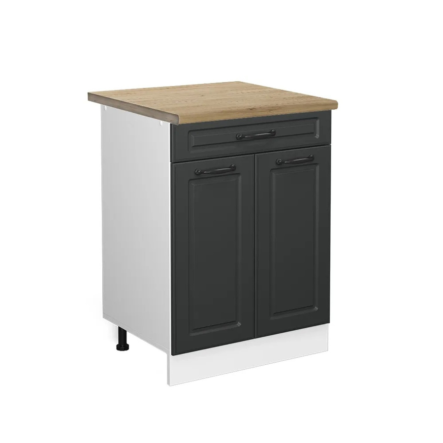 Vicco Küchenunterschrank R-Line in Anthrazit und Weiß im Landhausstil mit Schubladen und Türen, Eiche, B: 60 cm, H: 81,6 cm, T: 60 cm - Bild 2