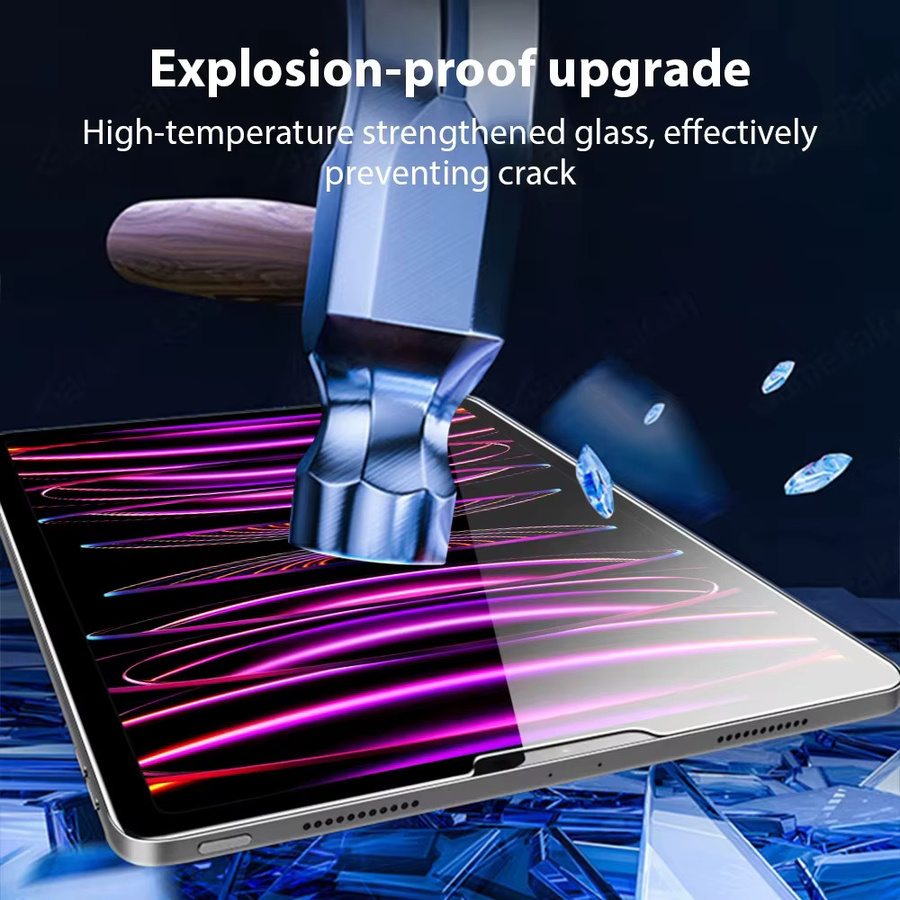 2 Stück Gehärtete Glas Displayschutzfolie für Apple iPad Pro, Air und Mini in Transparent - Bild 4
