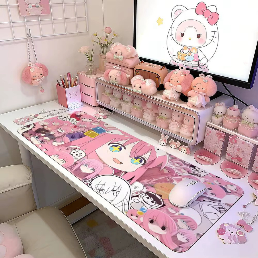 Bocchi The Rock! Anime Mauspad mit sexy Mädchen Motiv, große Schreibtischunterlage für Laptop und Tastatur, Multicolour - Bild 3