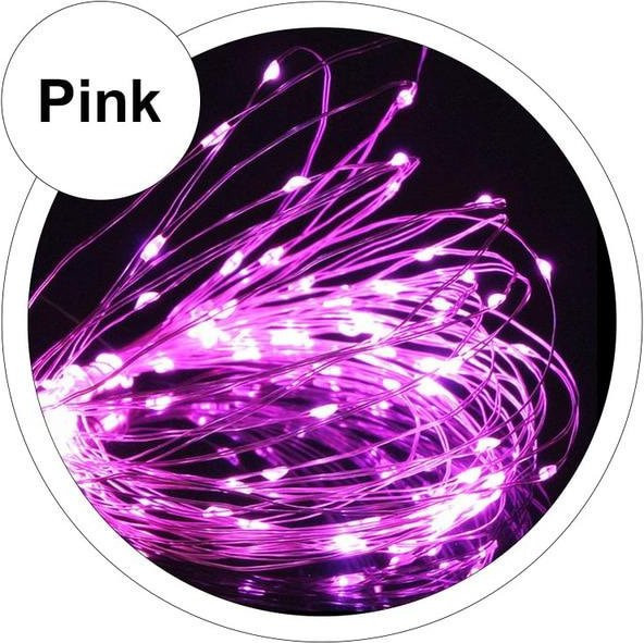 Yongkomo USB-LED-Lichterkette mit 50 LEDs und Silberdraht für Weihnachten, Hochzeit und Party, Länge: 5 m - Bild 1