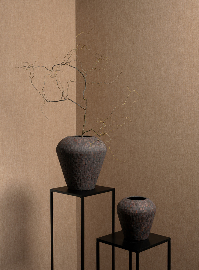 Flamant Wallpaper Lin Normandie Paillote in Beige und Lime mit Streifenmuster und Vliesbeschichtung - Bild 1