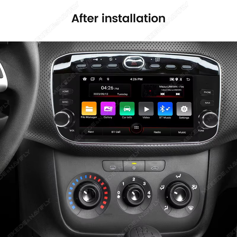 NAVIFANS Android 15 2-DIN-Autoradio für Fiat Linea Punto EVO 2012-2015 mit GPS-Navigation und Multimedia-Player in Schwarz - Bild 2