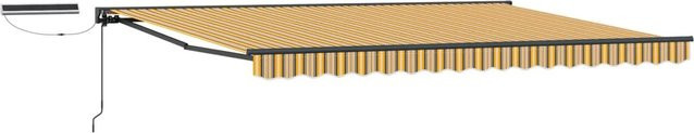 vidaXL Elektrische Ausziehbare Markise mit Semi-Cassette aus Polyester, B: 450 cm, T: 350 cm - Bild 1