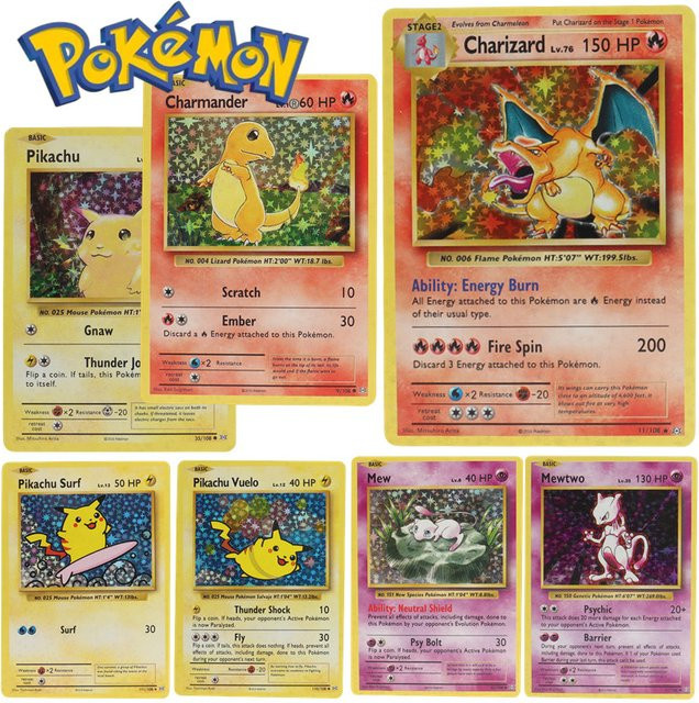 Bandai Pokémon Sammelkarten, Flash Glurak Blastoise Venusaur Mewtu, 1996 1. Auflage - Bild 1