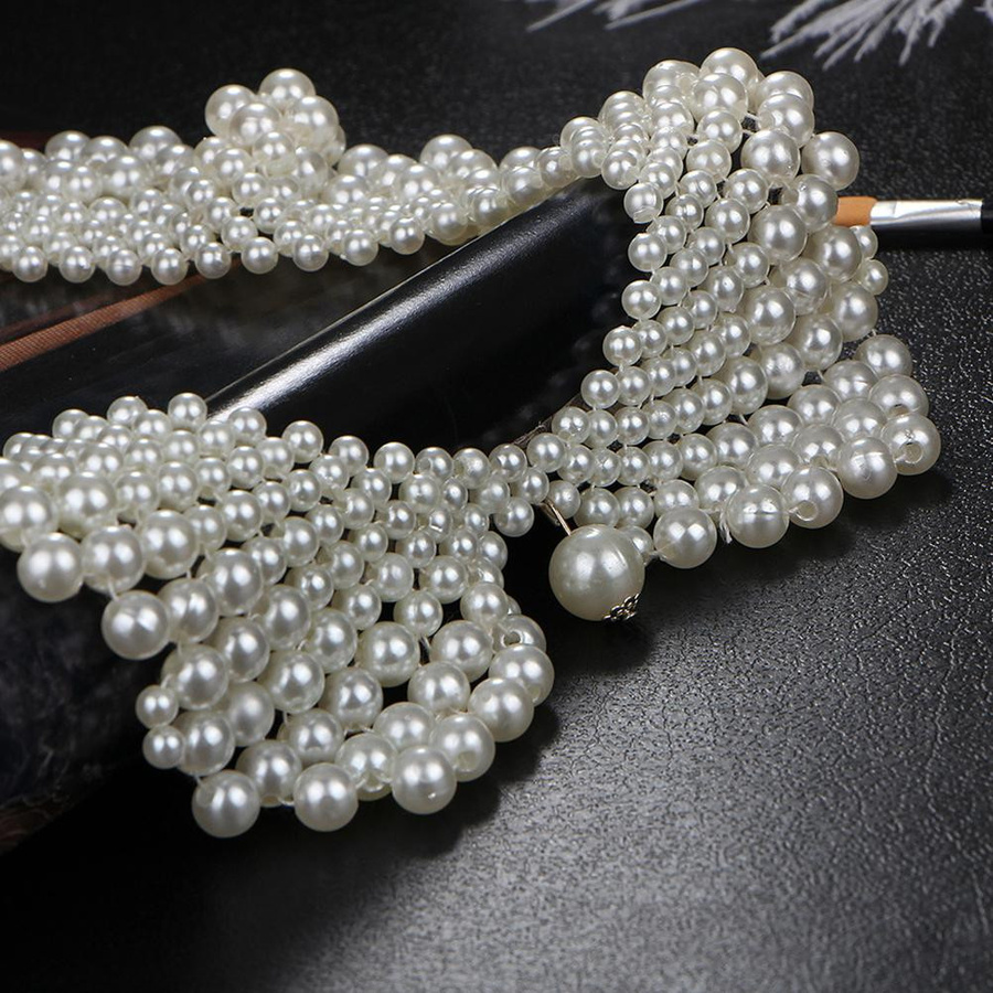 Choker Halskette, Perle, Weiß, Legierung, Damen - Bild 3