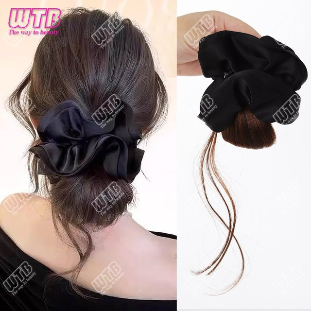 WTB Haarring-Dutt-Perücke für Damen, Schwarz, Synthetisch - Bild 1