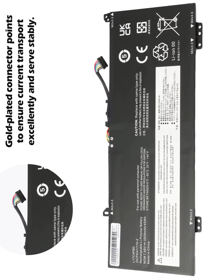 Lenovo Laptop-Akku L17C4PB0 in Schwarz für Xiaoxin Air 14ARR 15ARR Ideapad 530S 14IKB 15IKB Yoga 530 Flex 6 L17M4PB0 L17C4PB2 - Bild 5