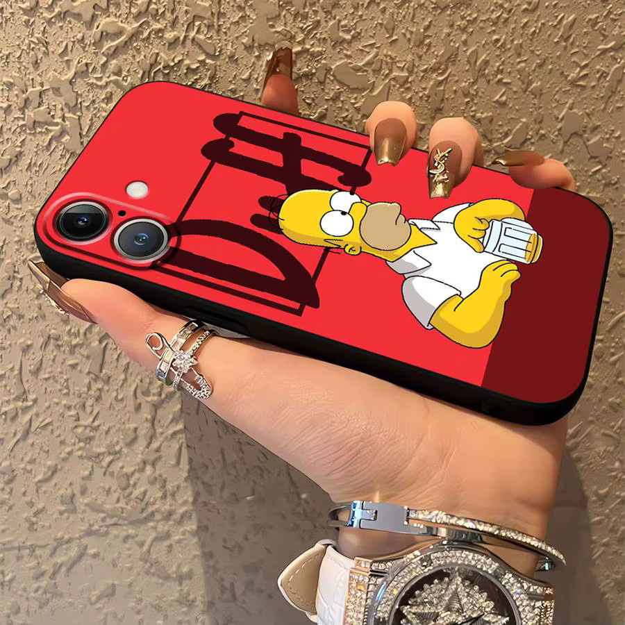 Homer Simpson Handyhülle für iPhone verschiedene Modelle, Schwarz, Soft Phone Cover mit The Simpsons Motiv - Bild 2