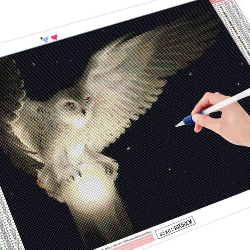 FIYO Diamond Painting Set Eule Motiv Mehrfarbig B: 30 cm x H: 20 cm - Bild 1